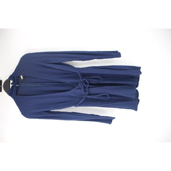 reformation Women's S/M Wrap around mini dress blue long sleeve back zip - Picture 4 of 9